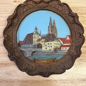 Vintage Decorative Wall Plate with Scenic Design